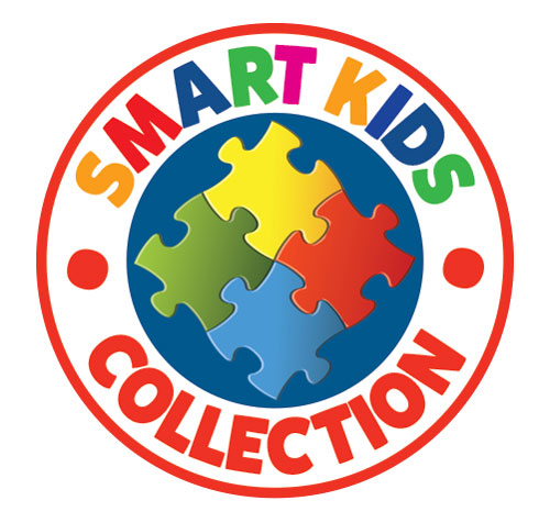 Logo for 'Smart Kids Collection' with colorful puzzle pieces on a white background