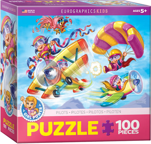 Children's puzzle box with cartoon characters and colorful design