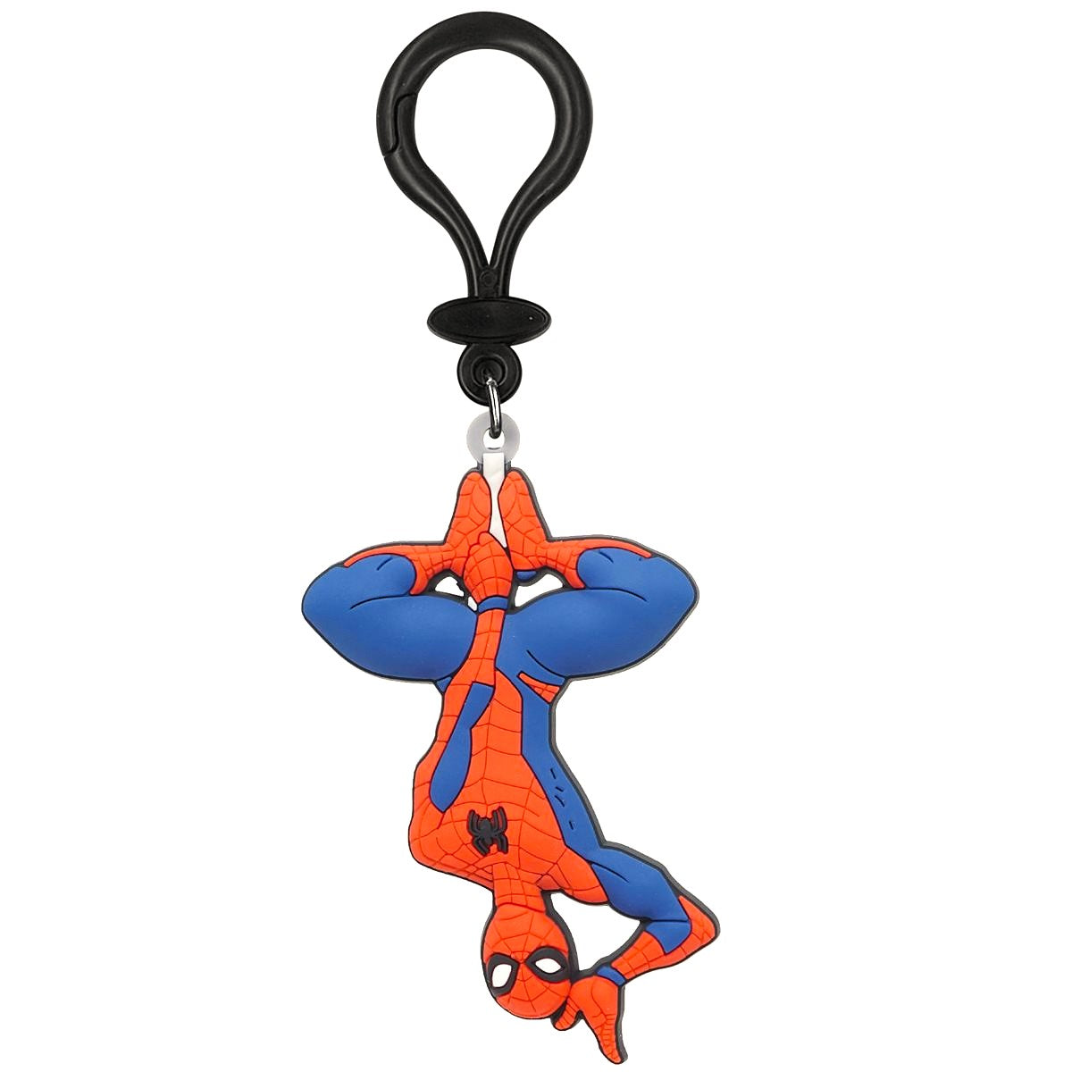 Spider-Man keychain with a black loop on a white background